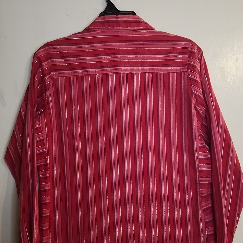 Twenty X Women's Pink Striped Long Sleeve Stretch Button-Down Shirt Size M - Picture 8 of 9